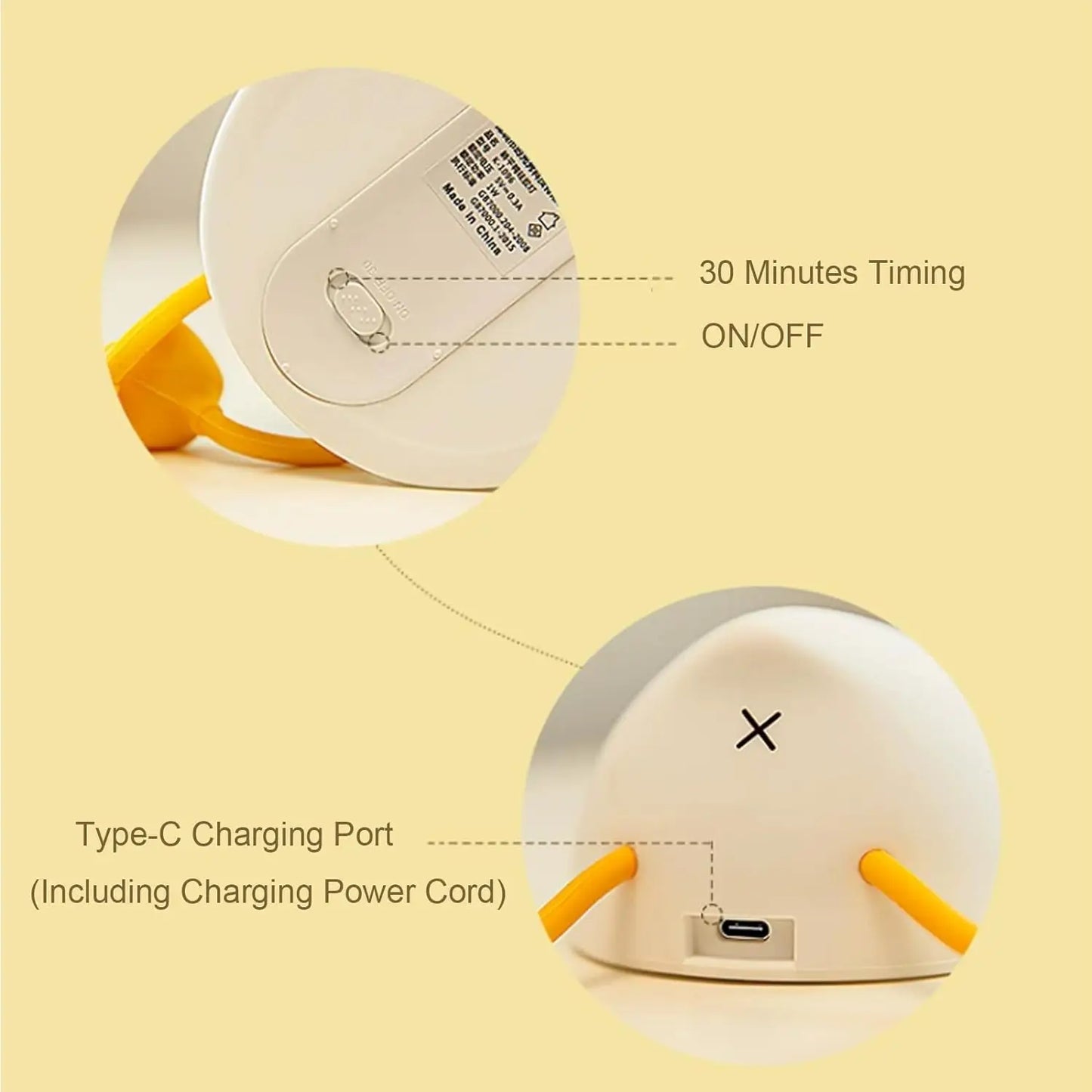Soft & Safe Duck Night Light – Rechargeable & Touch-Activated