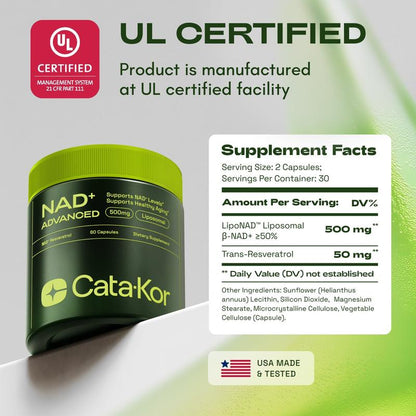 NAD Nicotinamide Capsules Supplement 60 Tablets